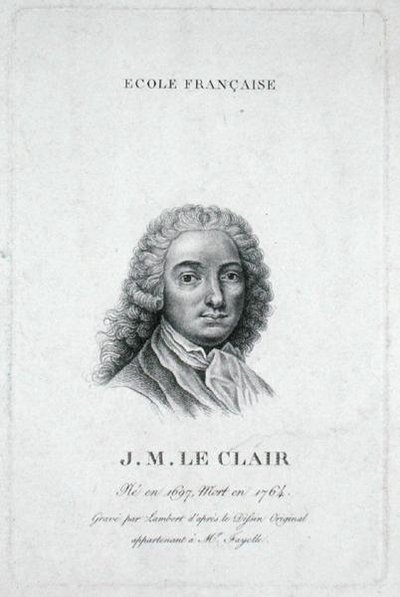 Jean-Marie Leclair (1697-1764) gravert av Lambert av French School